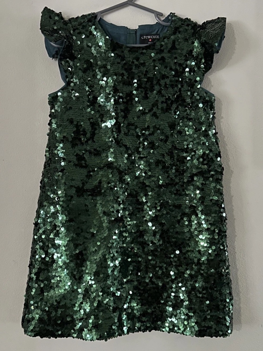 Crewcuts Emerald Green Sequin Holiday Dress